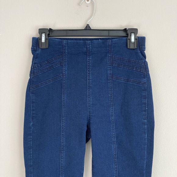 We The Free Pull On Super Skinny Stretch Dark Wash Denim Jeans Slimming Size 27 - Picture 2 of 9